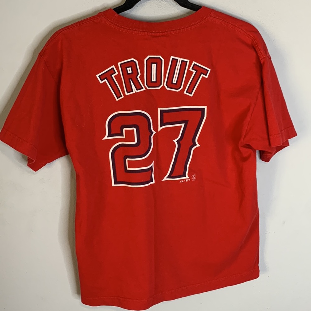 MLB majestic mike trout angels red T-shirt XL - Picture 3 of 4